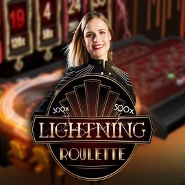 Lightning Roulette slot logo by Evolution at Spinstein Casino