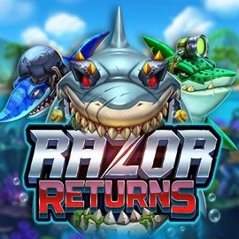 Razor Returns slot logo by Push Gaming at Spinstein Casino